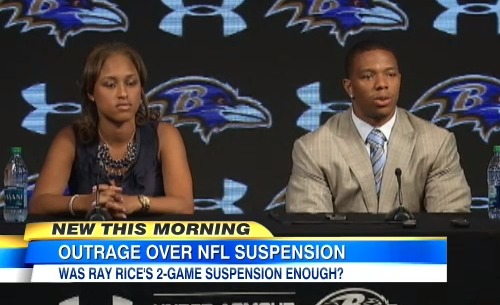 NFL Star Ray Rice’s Two Game Suspension For Assaulting His Wife Criticized! [Video]