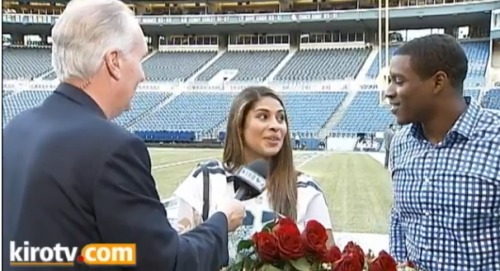 DeShawn Shead’s Fiancee Jessica Martinez Speaks On Surprise Proposal After Game: ‘I Was Shocked!’ (Video)