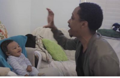 Hilarious: Baby Can’t Stop Laughing At His Father’s Freestyle Rap! (Video)