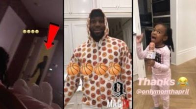 LOL: Lebron James’ Daughter Zhuri Kicks Him Out Of Her Room! (Video)